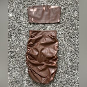 Faux leather Meshki set